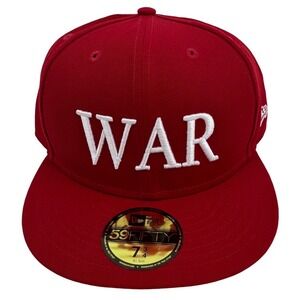 New Era 59FIFTY War Fitted Hat Red White Size 7 3/4 Cap 61.5cm